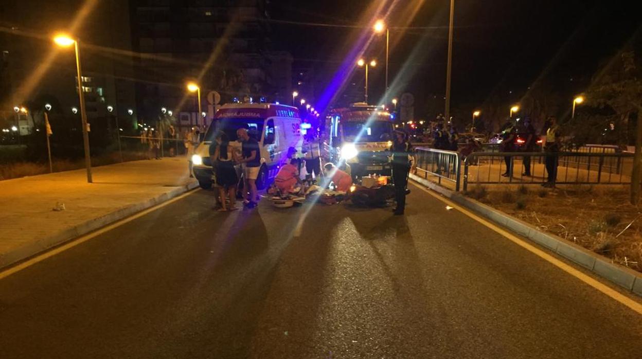 Imagen del accidente difundida por la Policía Local de Alicante