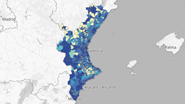 Mapa y listado por municipios de los nuevos brotes de coronavirus en la Comunidad Valenciana este jueves