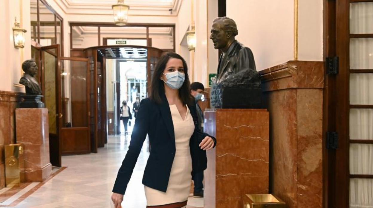 La presidenta de Ciudadanos, Inés Arrimadas, en el Congreso