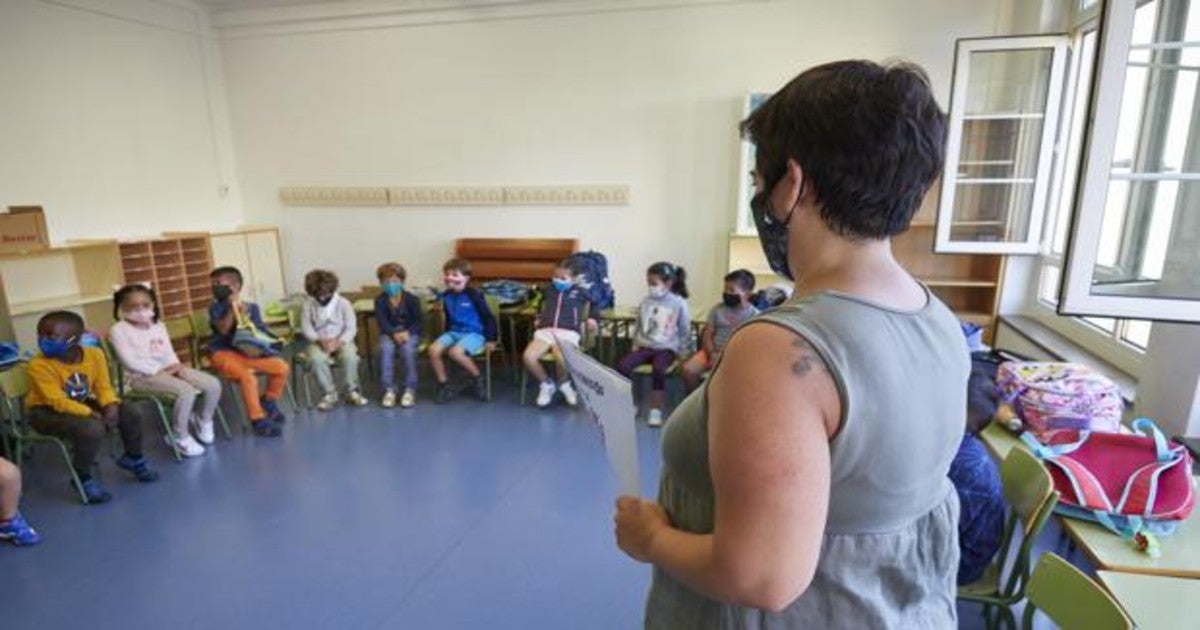 Imagen del Colegio Víctor Pradera en Navarra en los comienzos de curso.