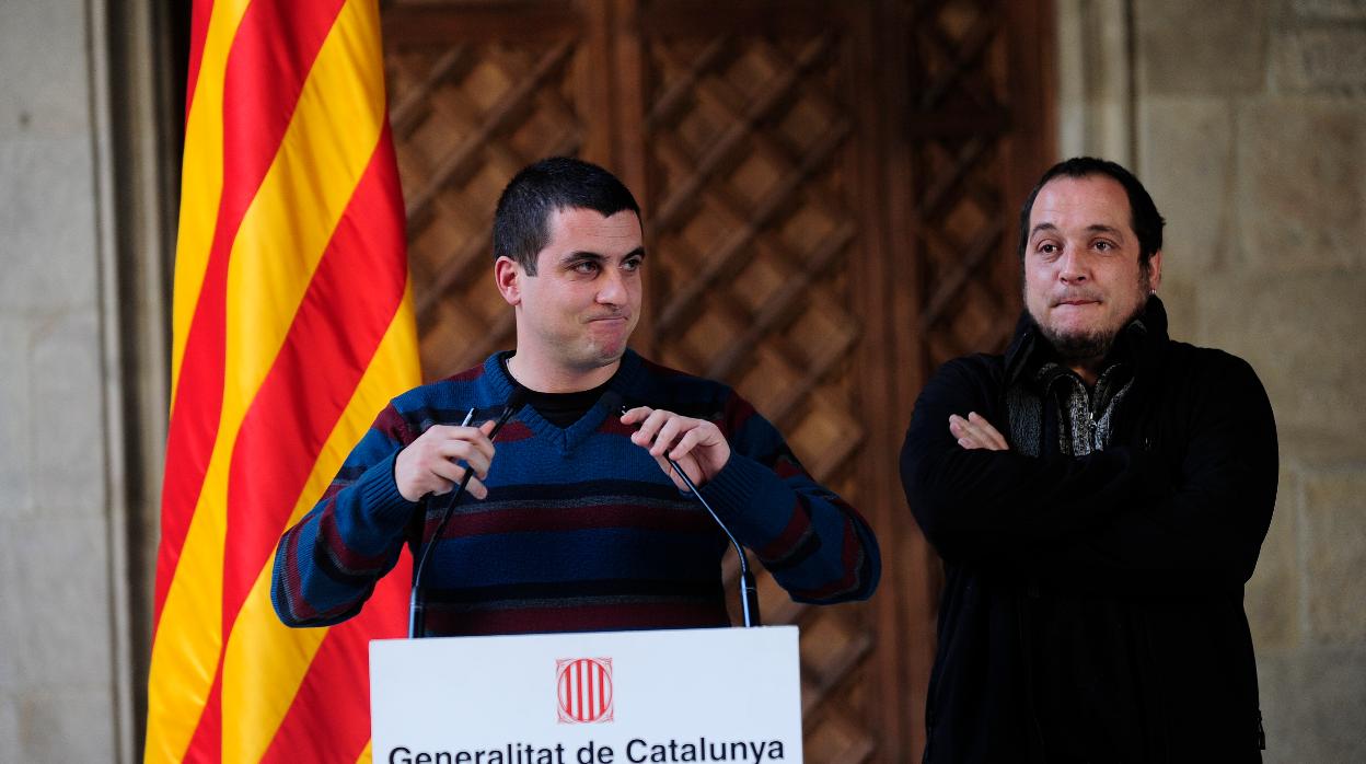 Quim Arrufat y David Fernàndez en una comparecencia en la Generalitat en 2013