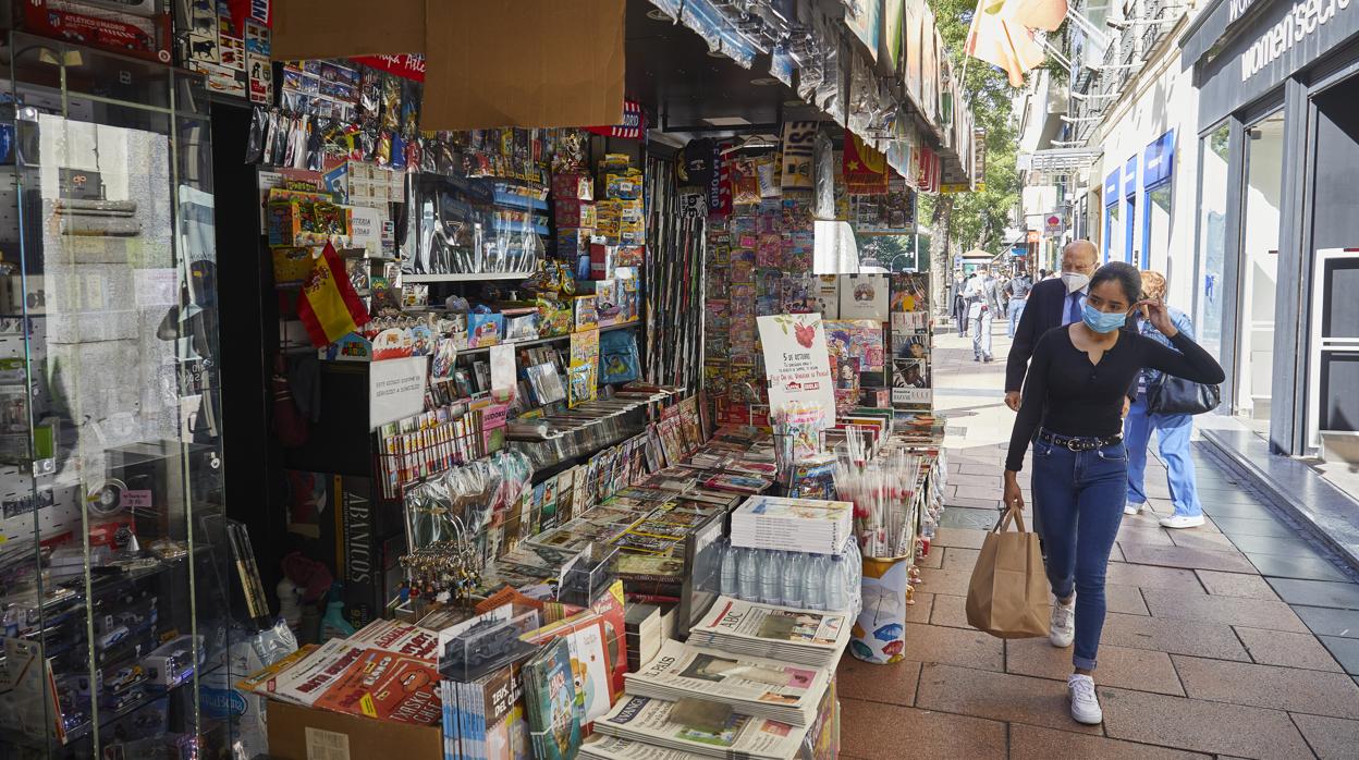 Kiosko en una de las calles de Madrid