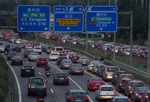 Uno de los ramales de acceso al Nudo Norte de la M-30