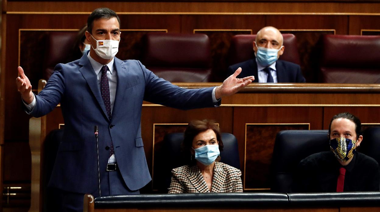 El presidente del Gobierno, durante la sesión de control en el Congreso