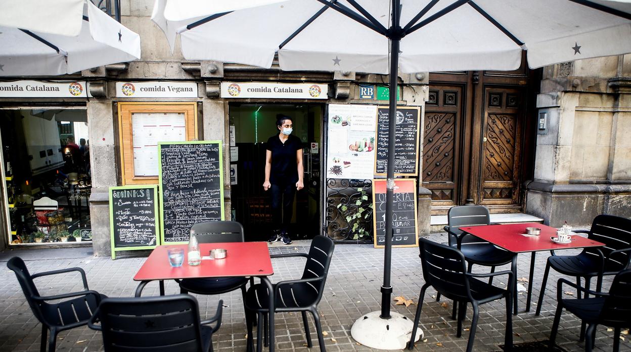 Un restaurante de Barcelona, durante la pandemia