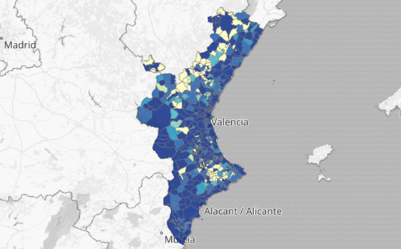 Mapa y listado de los municipios valencianos libres de coronavirus