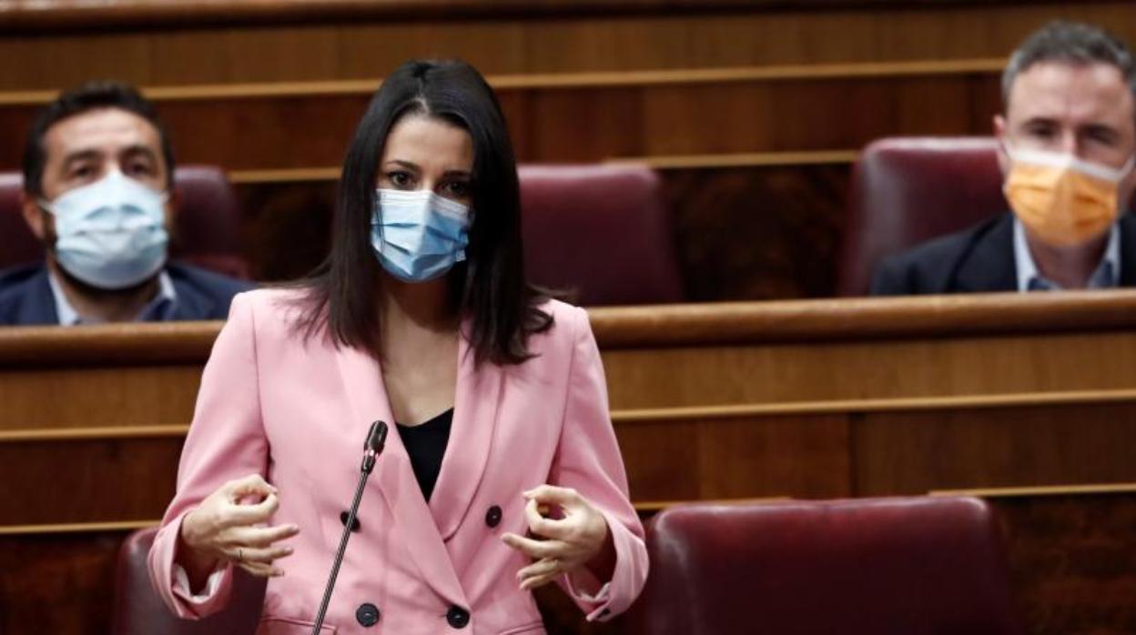 Inés Arrimadas, presidenta de Ciudadanos, en el Congreso de los Diputados