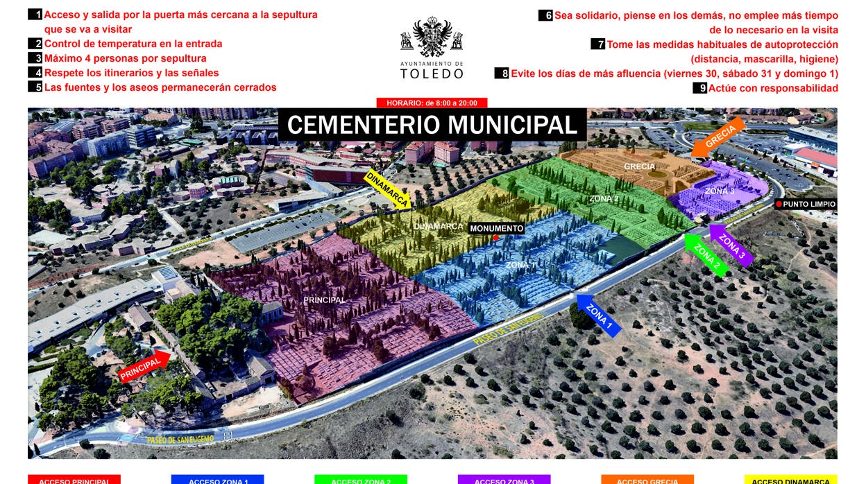 Mapa con las puertas de acceso