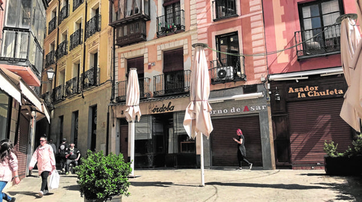 Una terraza de la ciudad de Toledo durante la pandemia