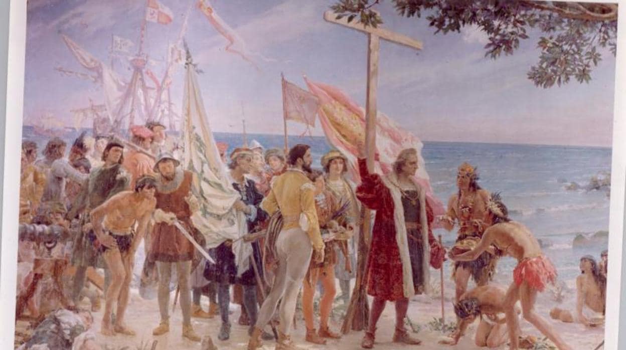 Cuadro que recoge la llegada al Nuevo Mundo de Cristóbal Colón