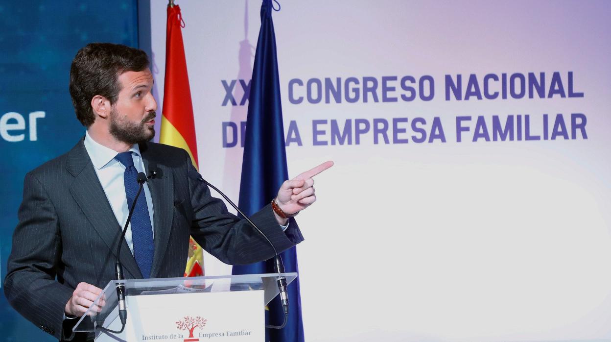 El presidente del PP, Pablo Casado