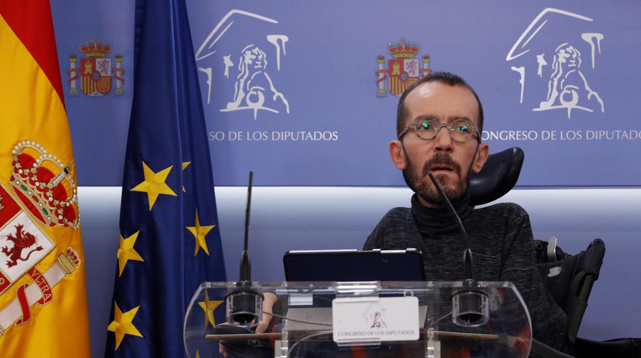 El portavoz de Unidas Podemos, Pablo Echenique, en una imagen de archivo