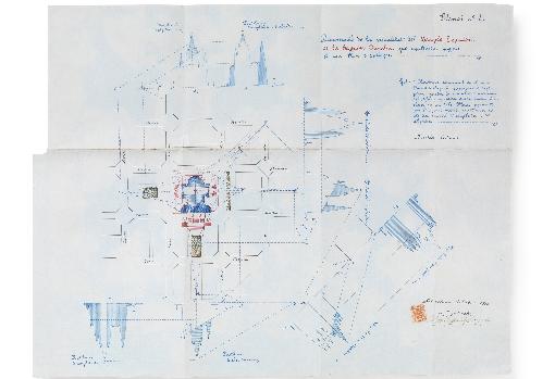 Plano de 1906 de la planta de la Sagrada Familia