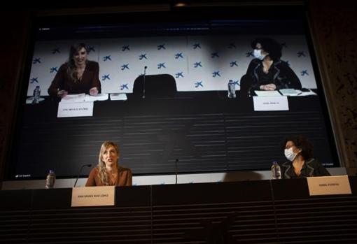 Ana María Ruiz, durante la entrega del Premio Feel Good 2020 con el que ha sido galardonada esta mañana en CaixaForum Madrid