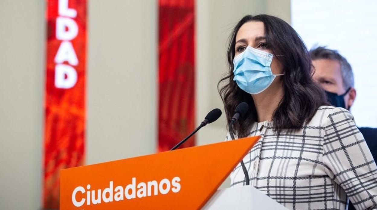 Inés Arrimadas, en la sede de Ciudadanos