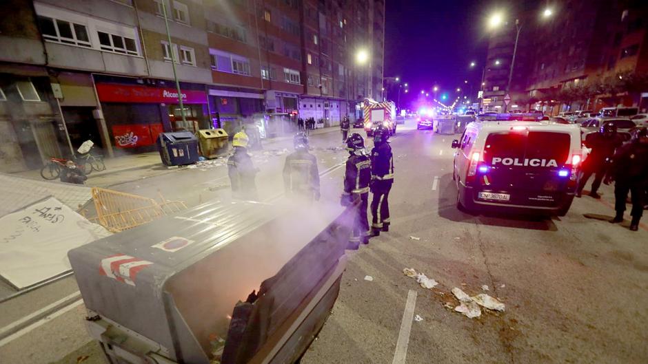 Disturbios en Burgos en contra del confinamiento