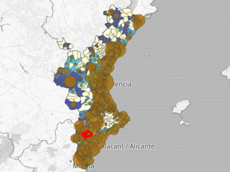 Imagen del mapa de la incidencia acumulada del coronavirus desde el inicio de la pandemia