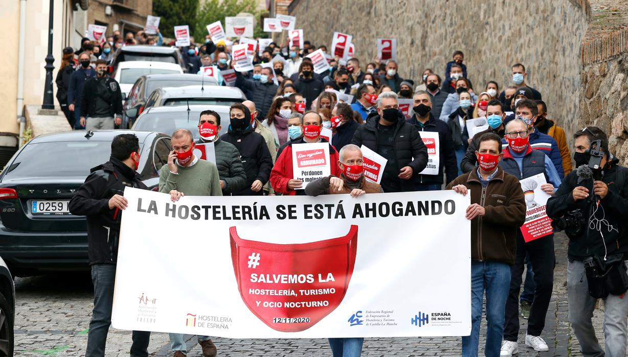 Protesta de hosteleros en Toledo