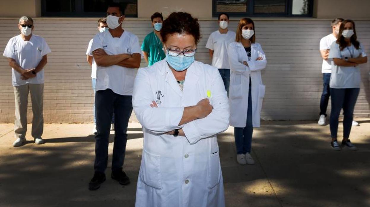 Protesta de sanitarios por la sobrecarga de trabajo durante la pandemia, en imagen de archivo