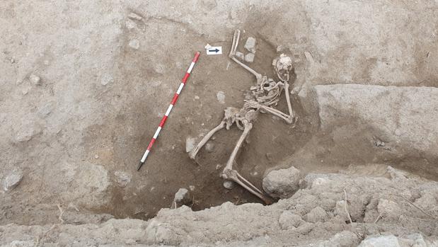 Una excavación arqueológica descubre restos de un ajusticiado del siglo XIV