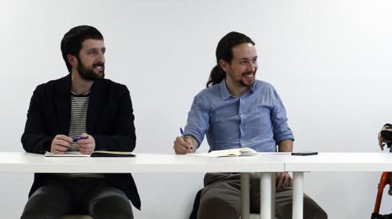 Del Olmo, Iglesias y Echenique, en una imagen de archivo