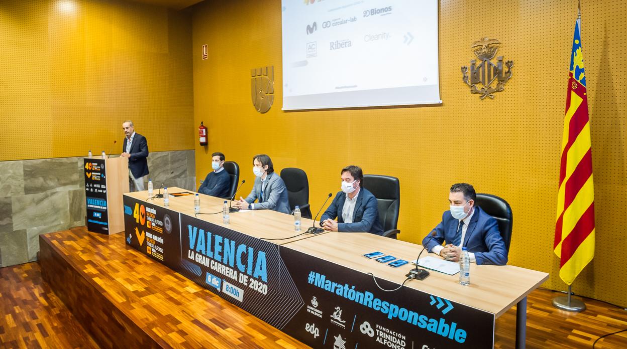 Imagen de la rueda de prensa en la que se ha presentado el dispositivo sanitario del Maratón de Valencia