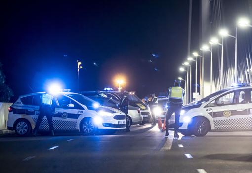 Imagen tomada la primera noche de toque de queda en la ciudad de Valencia