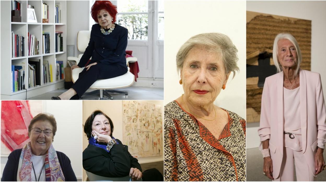 De izq. a dcha, y de arriba abajo: Juana de Aizpuru, Elvira González, Soledad Lorenzo, Helga de Alvear y Nieves Fernández