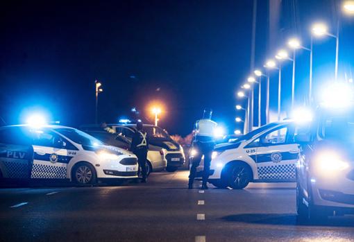 Imagen de uno de los controles del toque de queda en Valencia