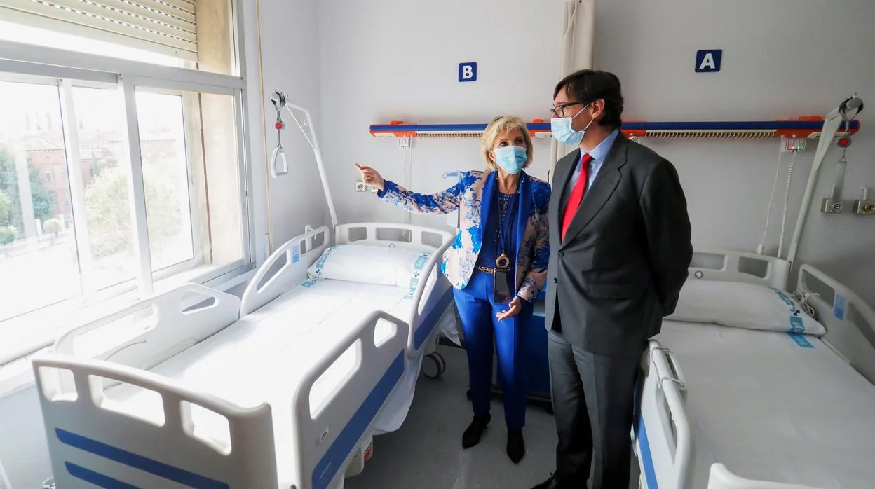 Salvador Illa, el 25 de octubre de 2020 en la visita al Hospital Clínico de Valladolid