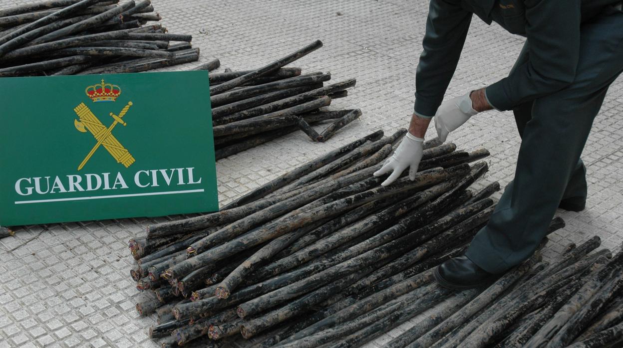 Cable de cobre incautado, en una imagen de archivo