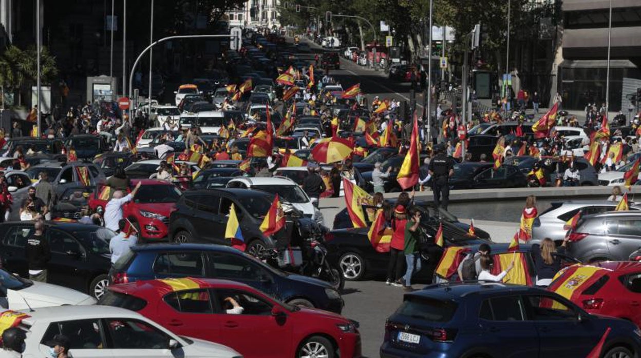 Protesta convocada por Vox contra la gestión de la pandemia