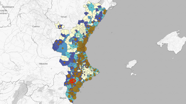 Coronavirus y restricciones en Valencia: mapa y listado de los veinte municipios donde más aumentan los contagios