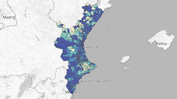 Medidas Navidad en Valencia: mapa y listado de los 257 municipios con contagios de coronavirus en el puente