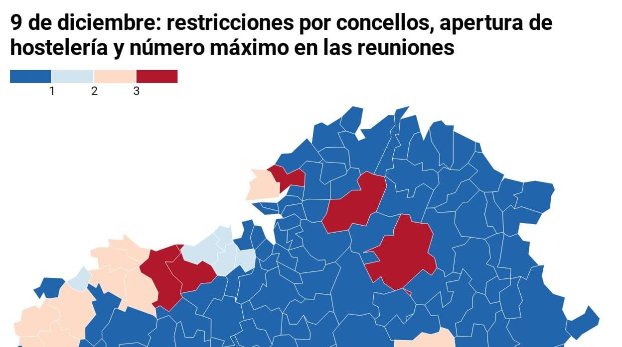 Mapa de restricciones en Galicia