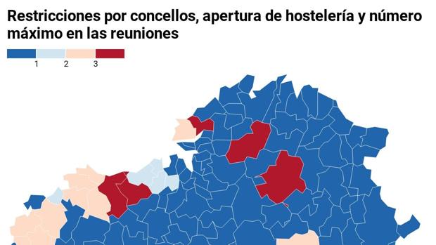 Coronavirus Galicia: descubre en el mapa los concellos gallegos con mayor nivel de restricciones