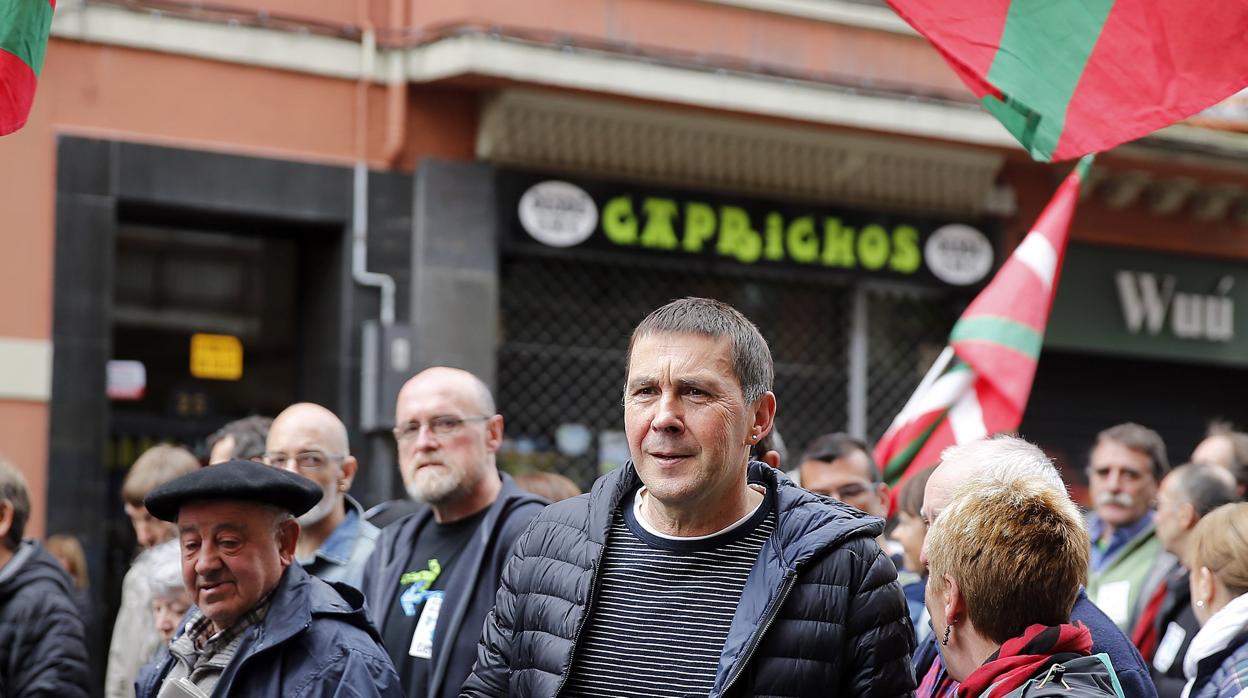 El líder de Bildu, Arnaldo Otegui, en la manifestación de expresos de ETA, imagen de archivo