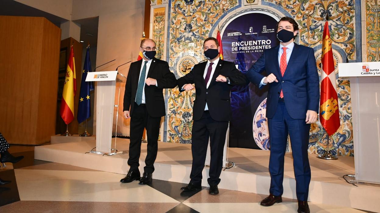 Emiliano García-Page, con los presidentes de Aragón y Castilla y León