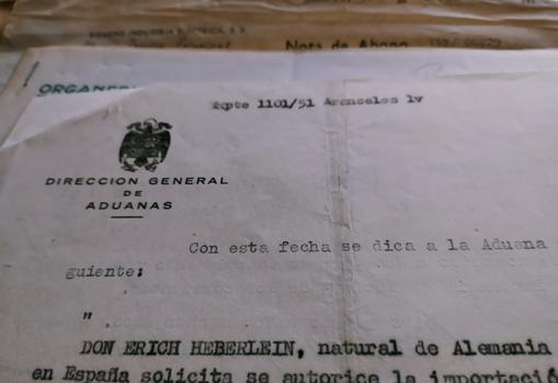 Permiso de la la Dirección General de Aduanas para que Heberlein recuperara sus documentos confiscados