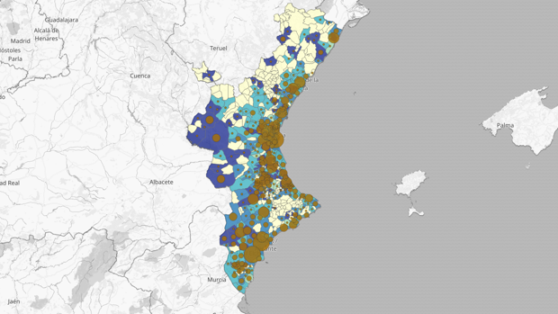 Medidas Navidad en Valencia: mapa y listado de los 25 municipios que más aumentan sus contagios de coronavirus