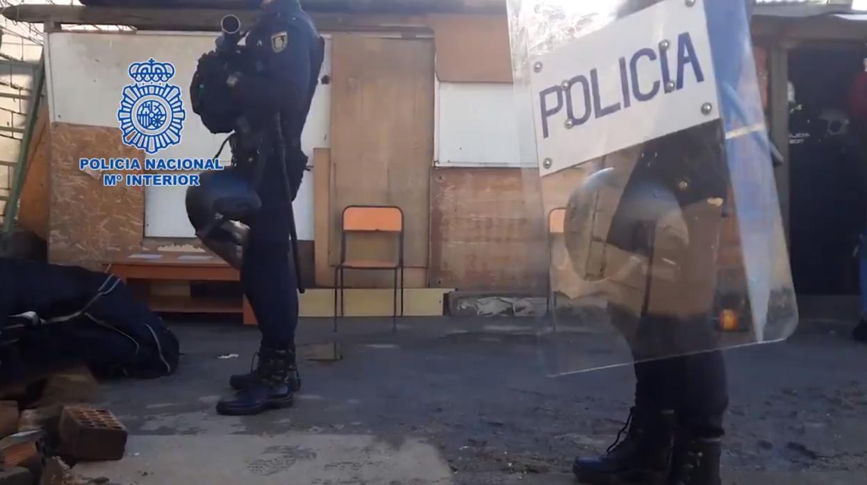 Intervención de los agentes en la Cañada Real