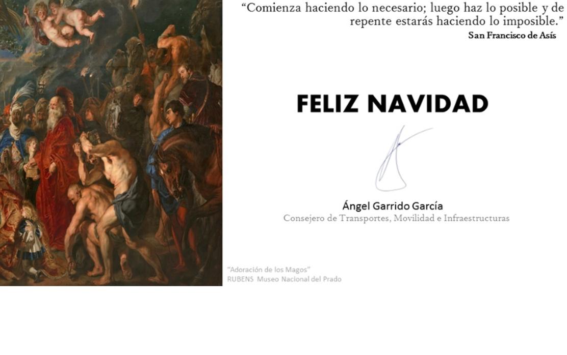 La felicitación navideña con mensaje del consejero Ángel Garrido