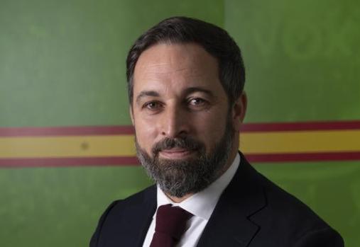 Santiago Abascal, en la sede nacional de Vox