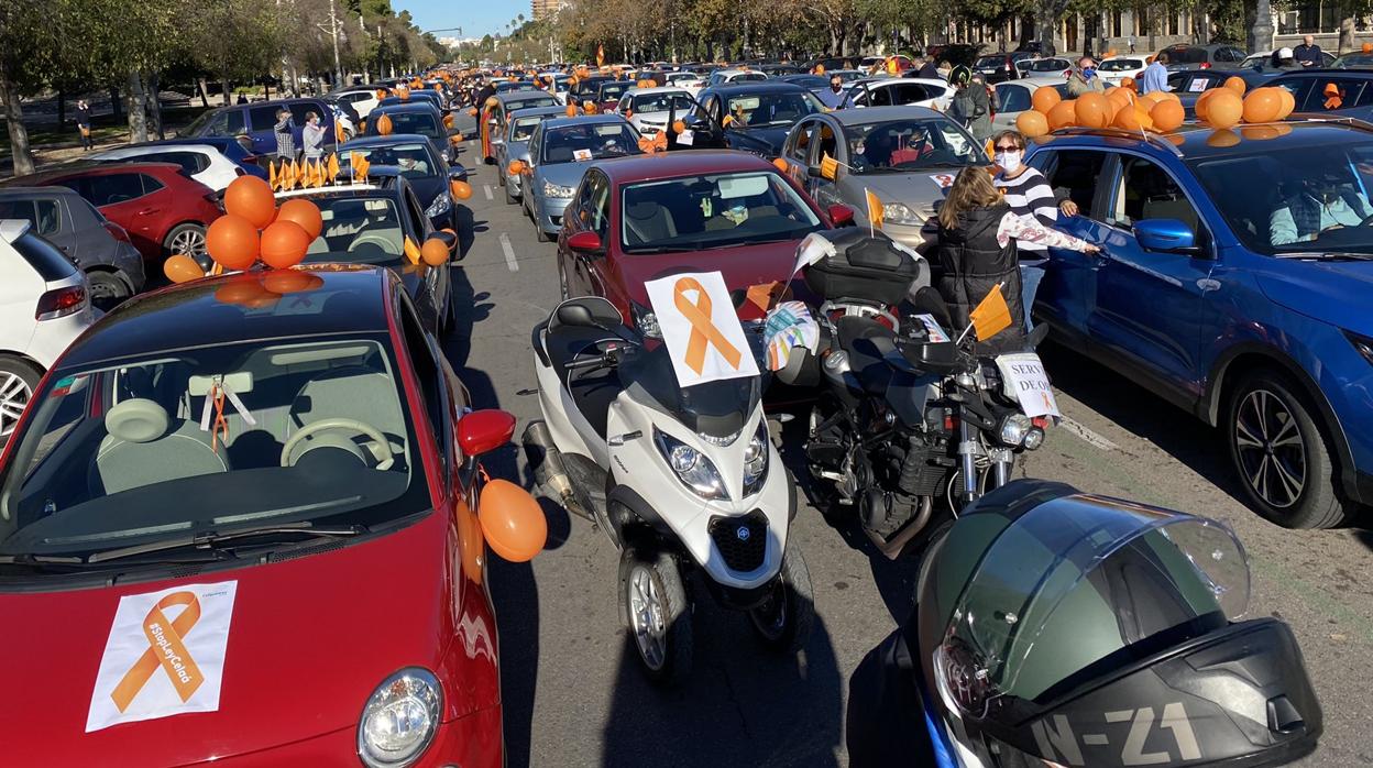 Imagen de la concentración contra la ley Celaá este domingo en Valencia