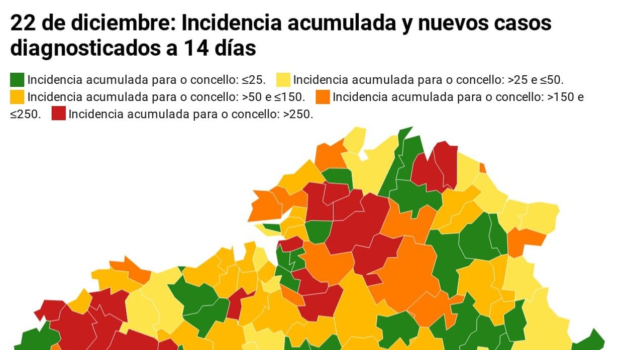 Mapa de incidencia a 14 días