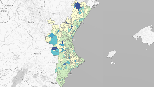 Coronavirus en Valencia: mapa y listado completo de los municipios que suman casos en los últimos días