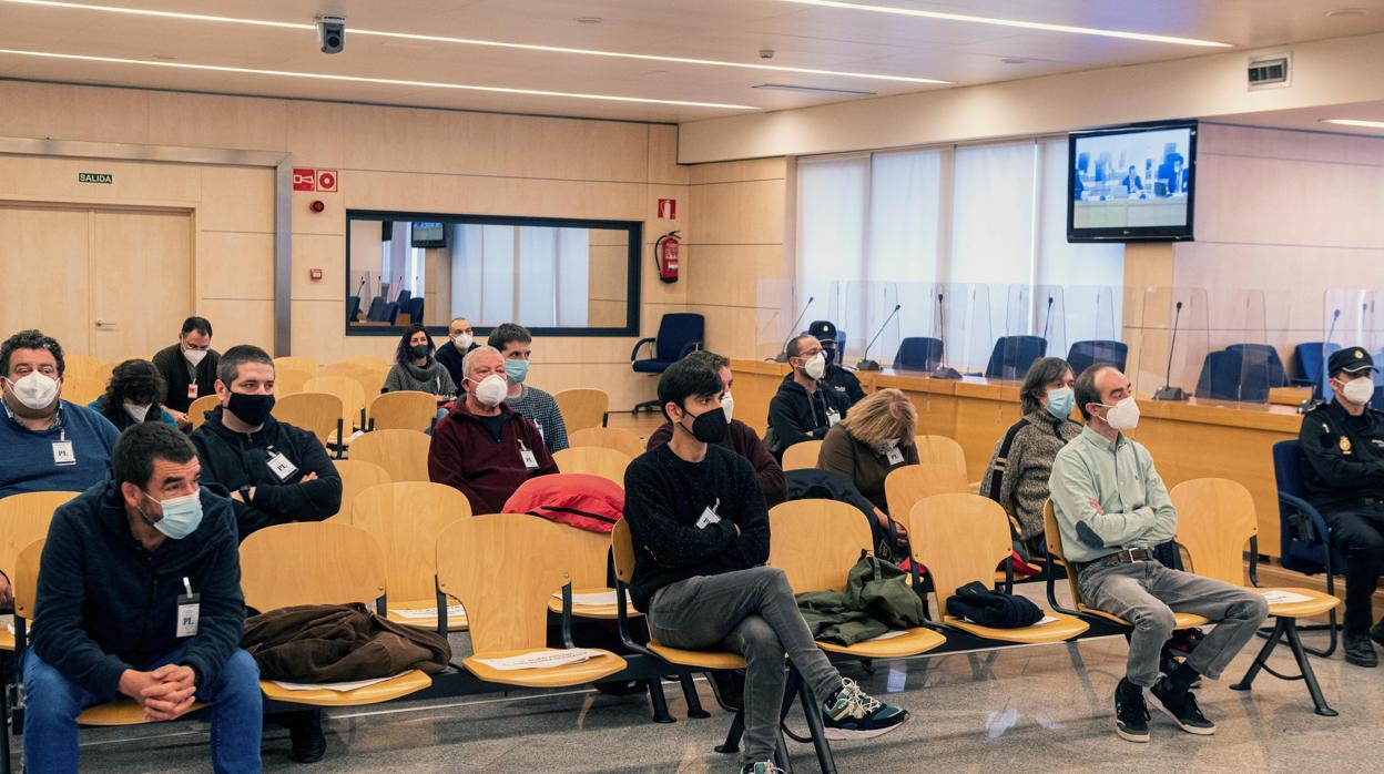 Los acusados, durante la celebración de la vista oral en la Audiencia Nacional