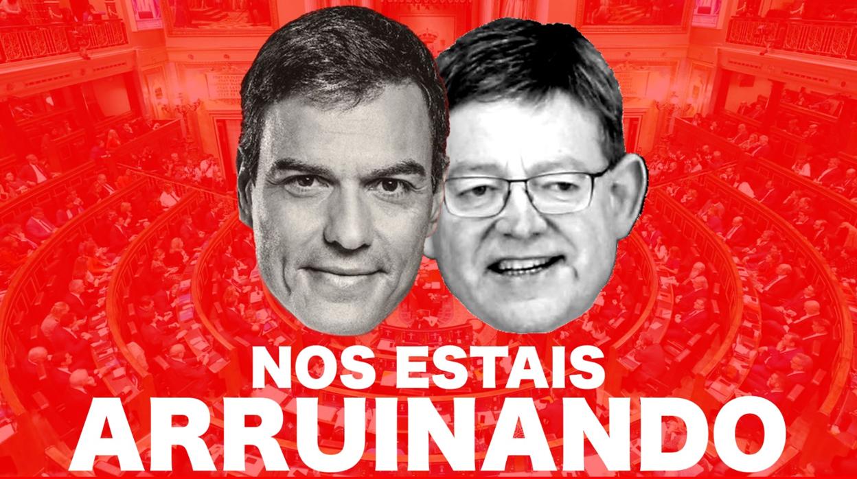 Cartel difundido por los hosteleros de Benidorm pidiendo la «dimisión» de Sánchez y Puig