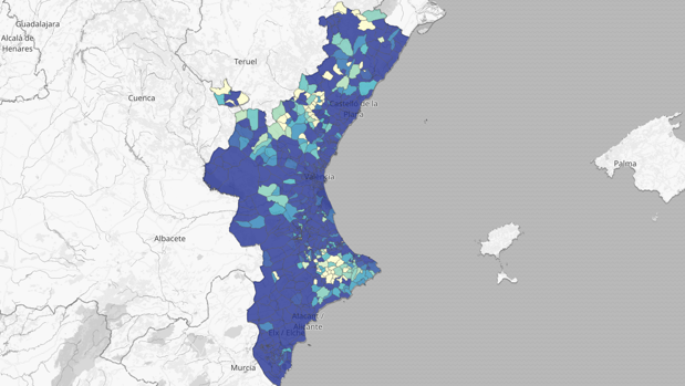 Coronavirus en Valencia: mapa y listado de los 60 municipios sin contagios ni muertes