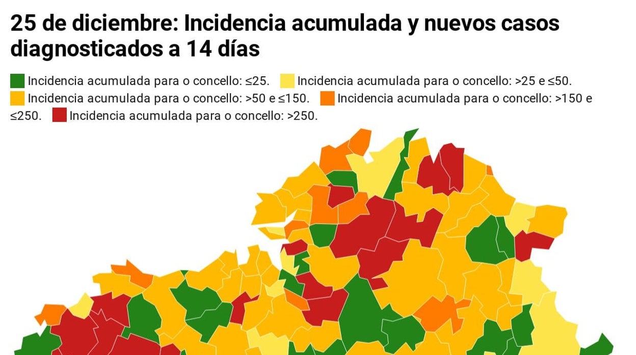 Restricciones Navidad Galicia: comprueba la incidencia y los casos de coronavirus en tu concello